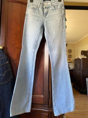 J Brand Light Blue Flared Jeans - Mid Rise